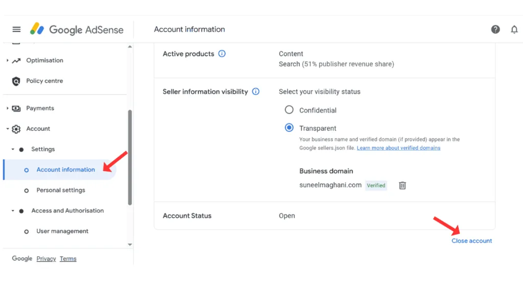 close-google-adsense