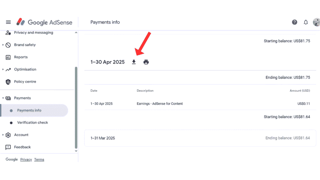 download-google-adsense-payment-history