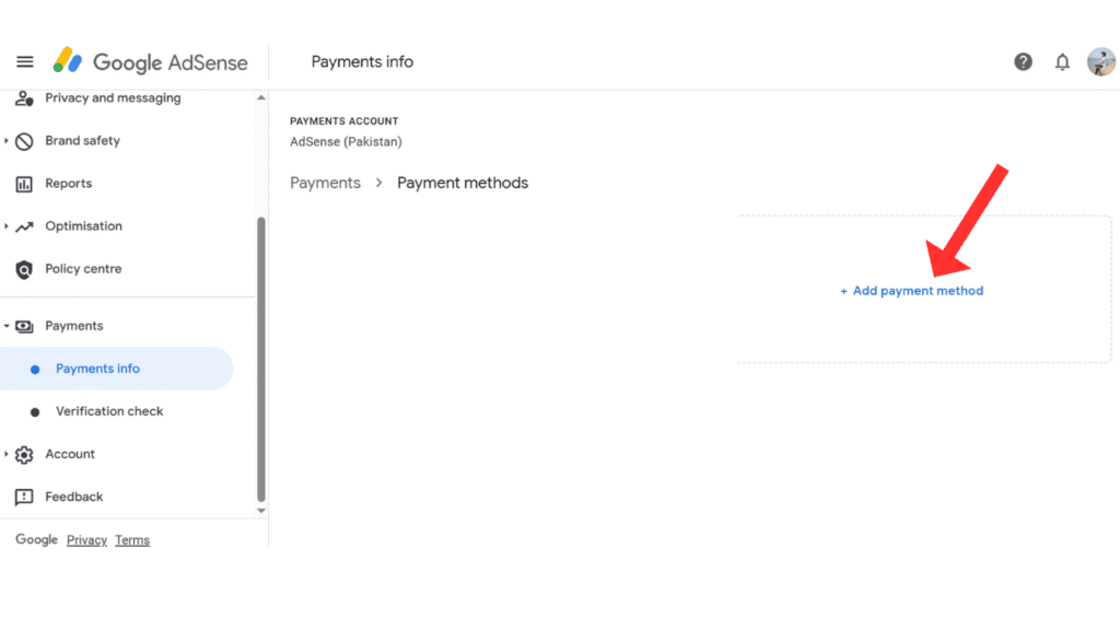 add-google-adsense-payment-method