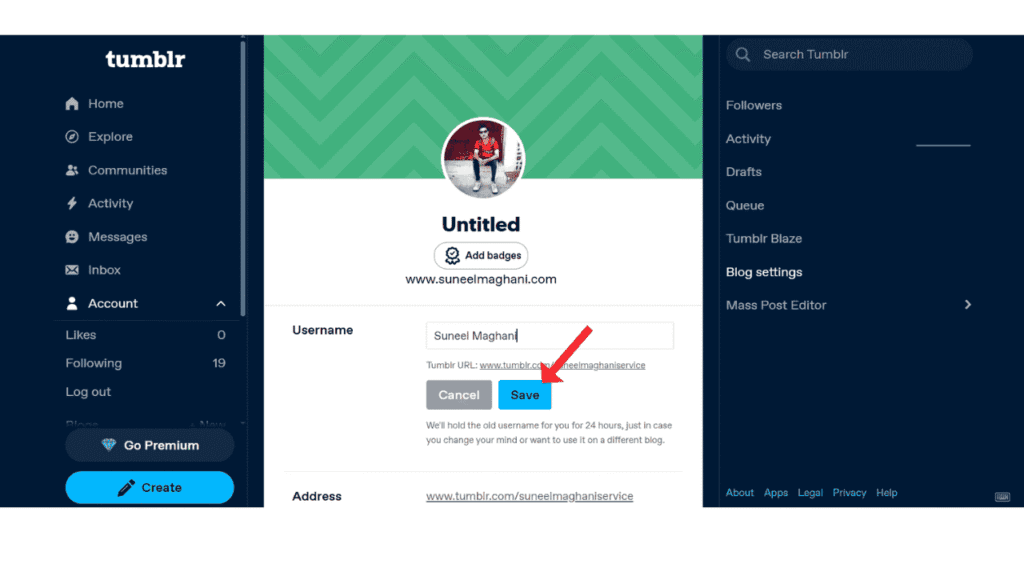 change-tumblr-username
