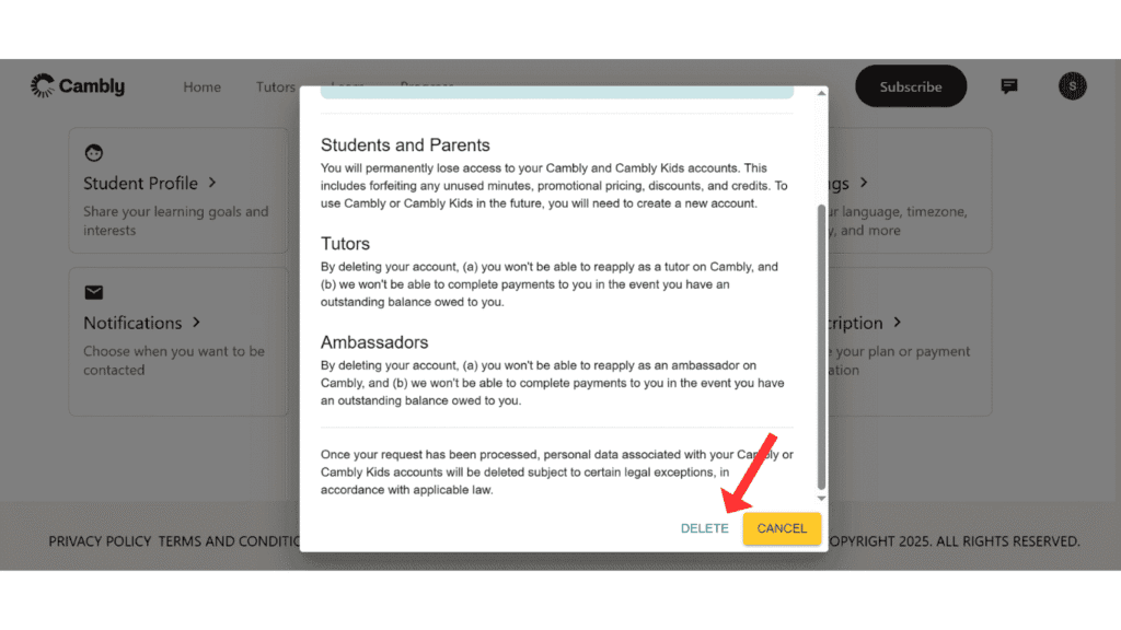 confirm-to-delete-cambly-account