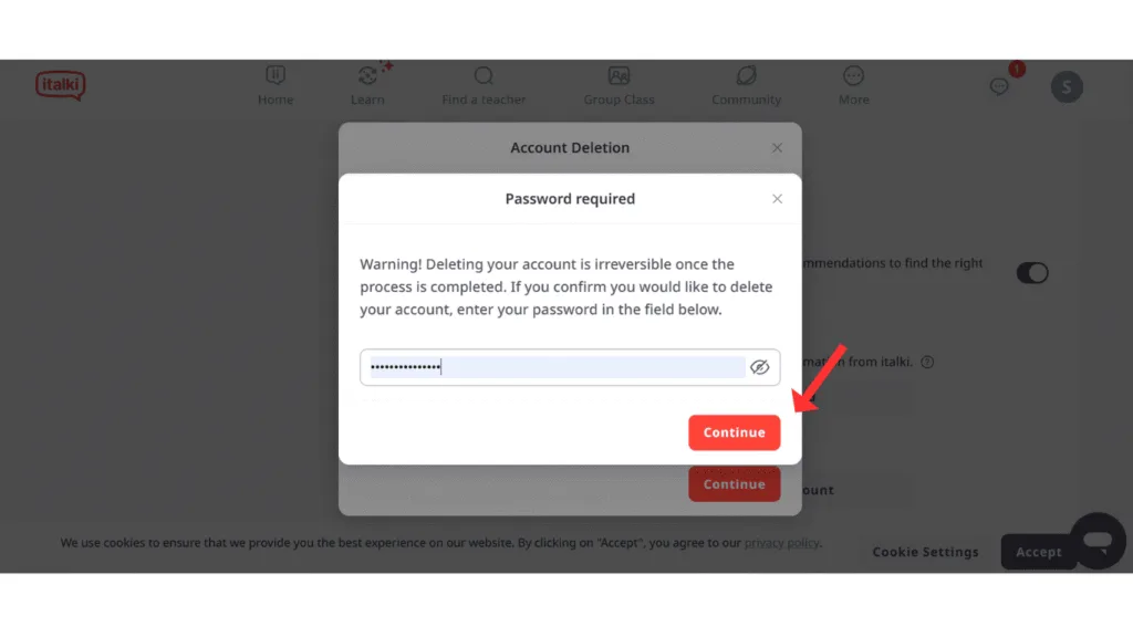 confirm-to-delete-italki-account