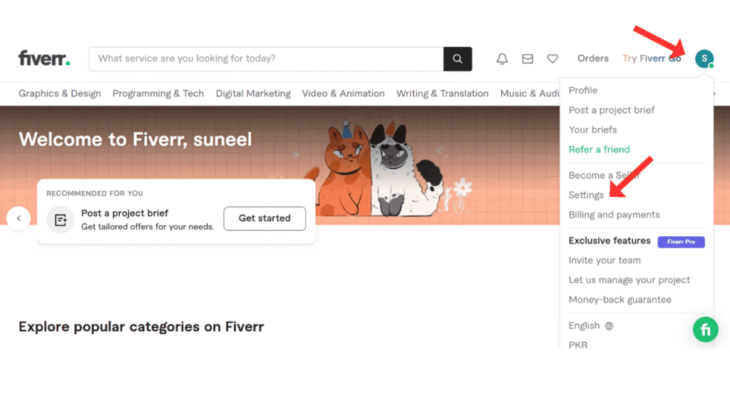 fiverr-settings