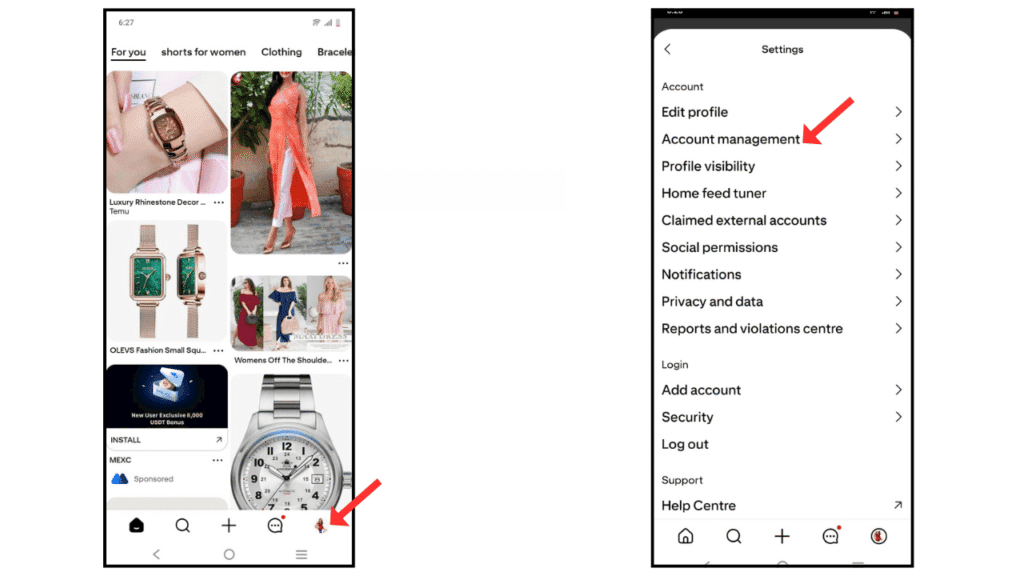 pinterest-account-management-option