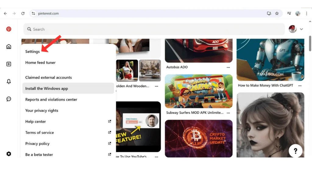 pinterest-settings