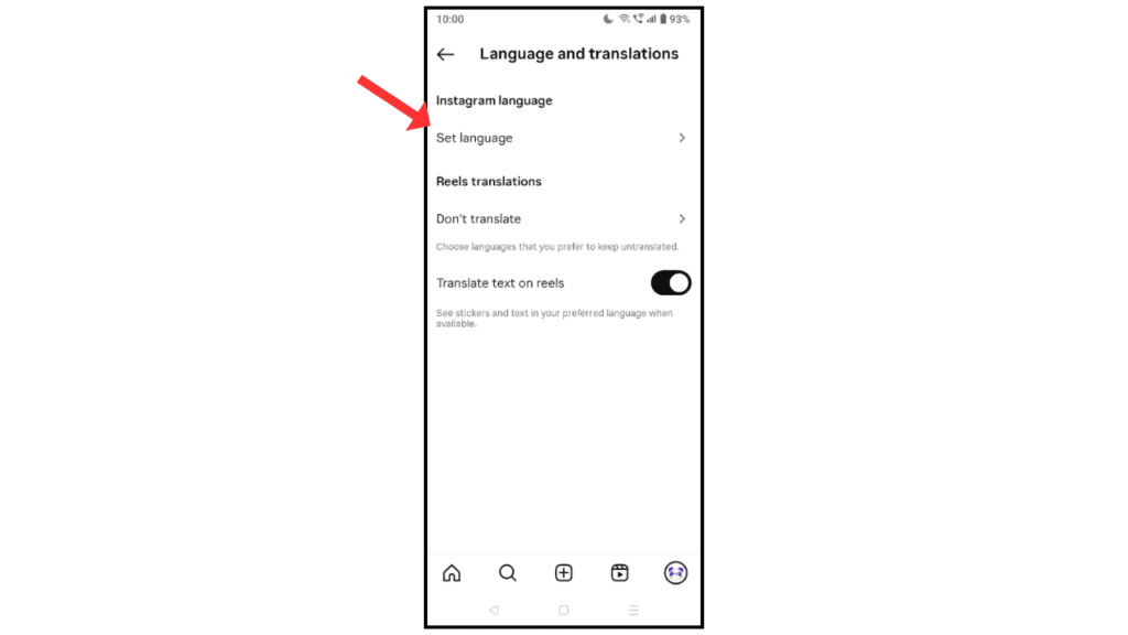 set-instagram-language