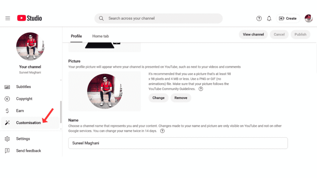 customization-youtube-studio