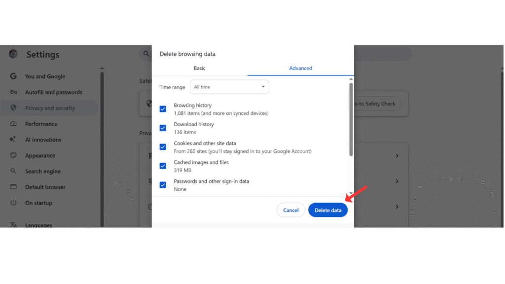 delete-google-search history