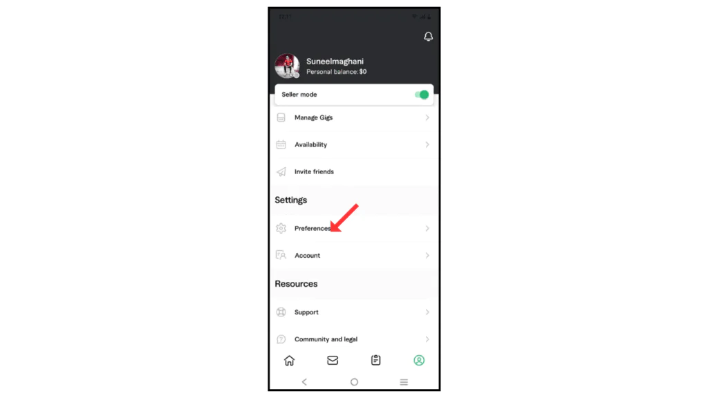 fiverr-account-preferrence