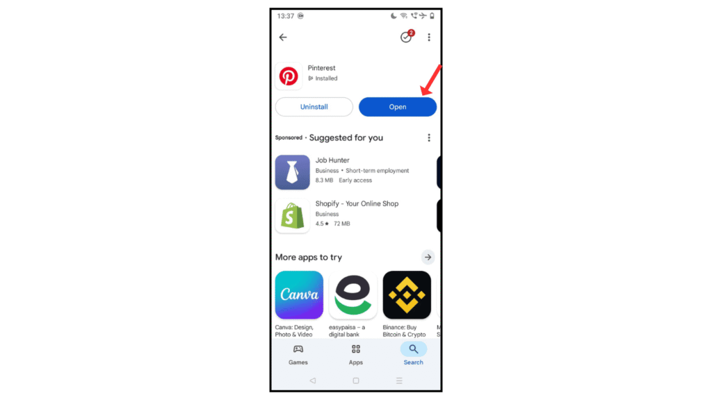 open-pinterest-app