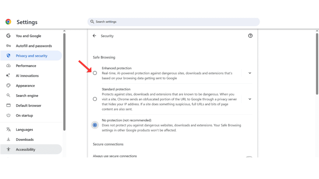 enhance-or-standard-chrome-settings