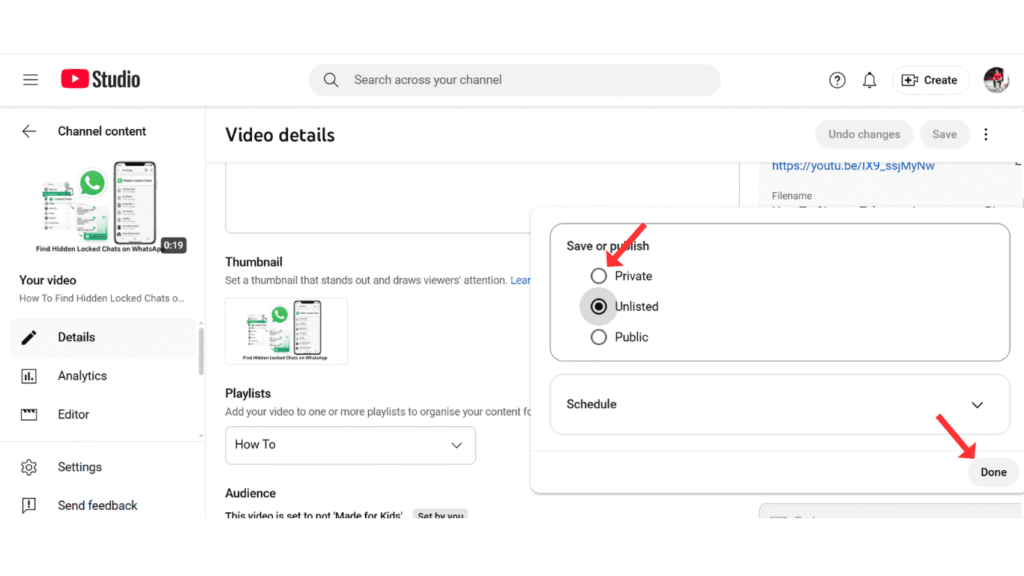 make-youtube-video-private
