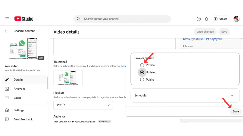 make-youtube-video-private