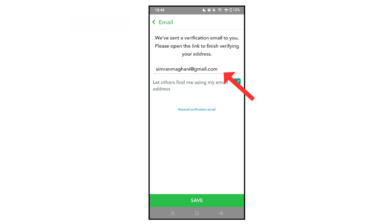 change snapchat email