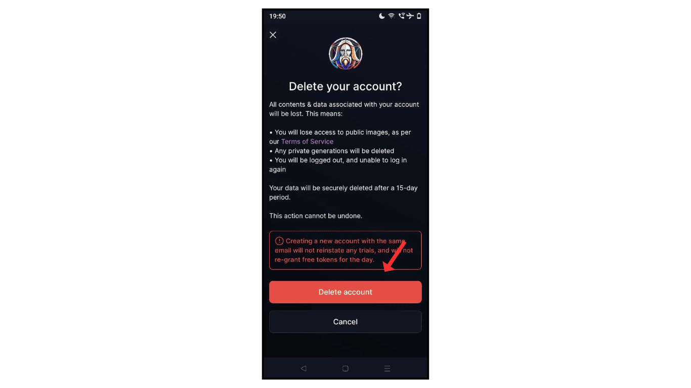close-leonardo-ai-account