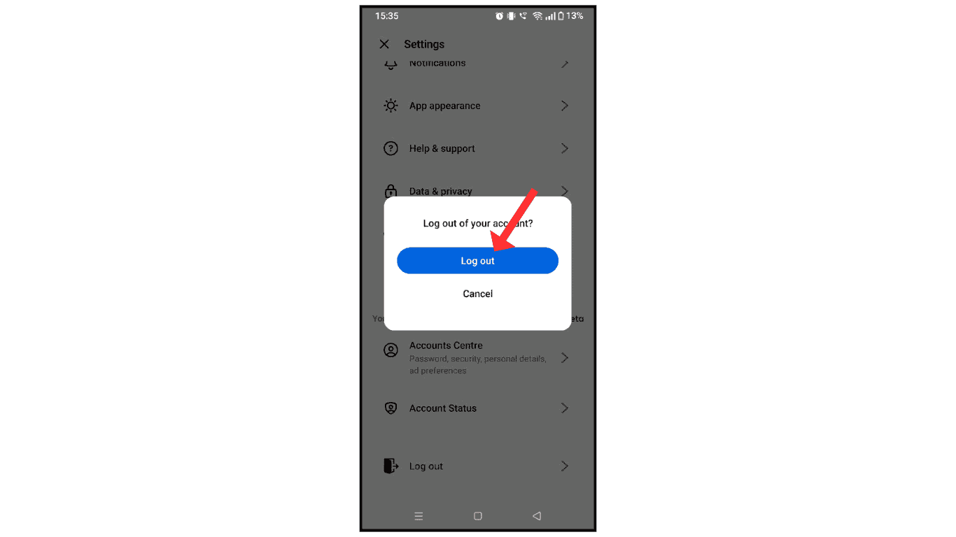 confirm-to-log-out-meta-ai