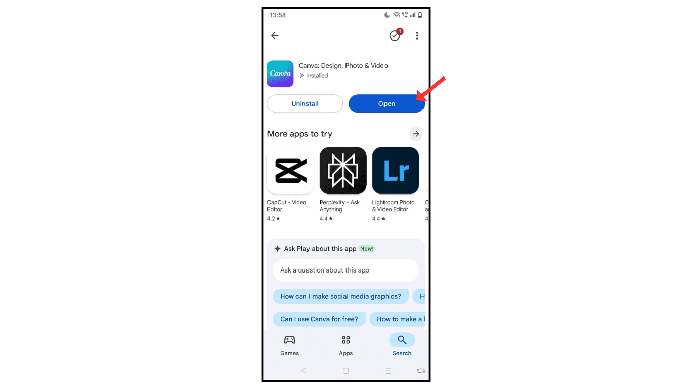open-canva-app-on-android