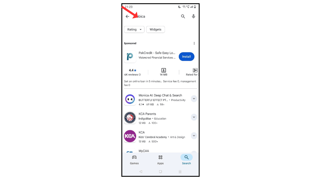 search-monica-ai-on-android