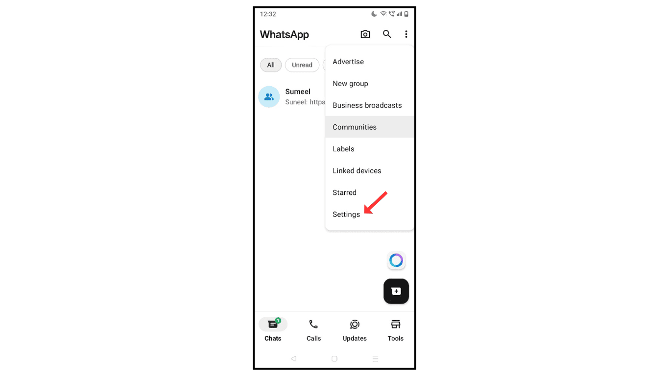 whatsapp settings